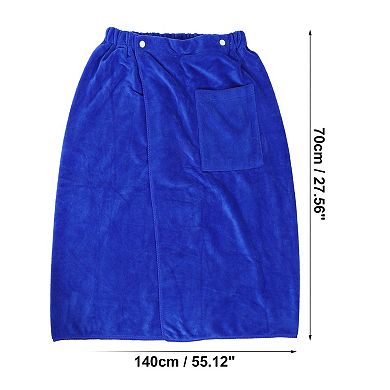 2 Pcs Men's Bath Wrap Towel Robes With Hair Dry Cap 27.56"x55.12"