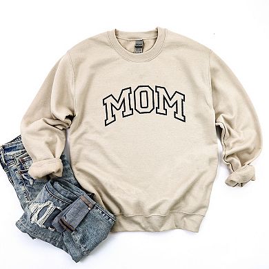 Embroidered Mom Varsity Outline - Women's Graphic Sweatshirt
