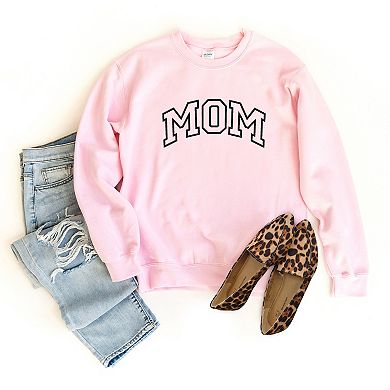 Embroidered Mom Varsity Outline - Women's Graphic Sweatshirt