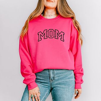 Embroidered Mom Varsity Outline - Women's Graphic Sweatshirt