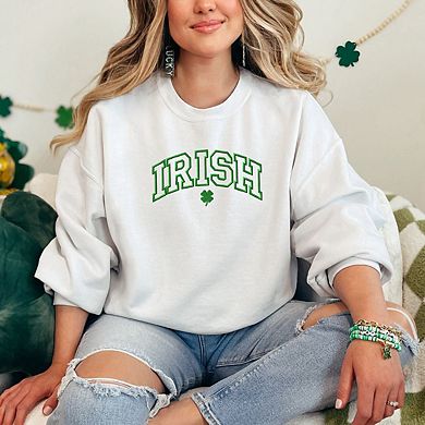 Embroidered Irish Varsity Clover Sweatshirt