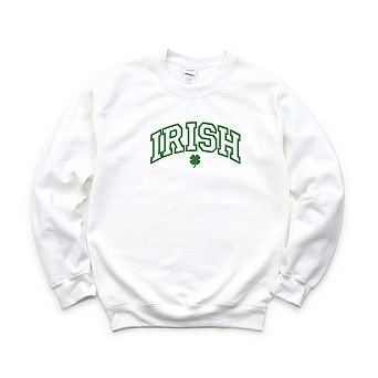 Embroidered Irish Varsity Clover Sweatshirt