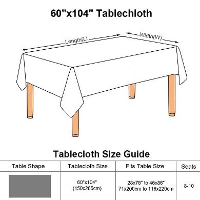 Table Cloths, Dining Table Cover For Wedding Picnic Indoor Outdoor Table 60"x104"