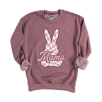 Checkered Bunny Mama Sweatshirt