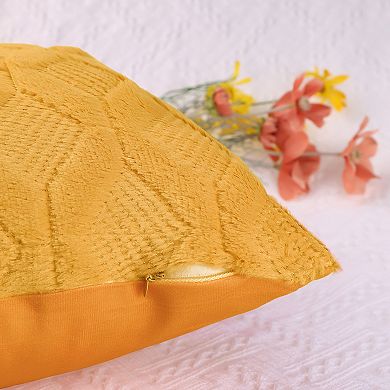 Short Plush Solid Color Soft Living Room Throw Pillowcases 2 Pcs 12" X 20"