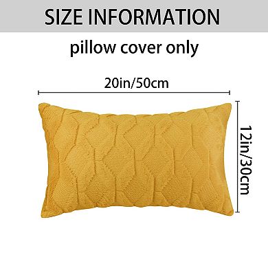 Short Plush Solid Color Soft Living Room Throw Pillowcases 2 Pcs 12" X 20"