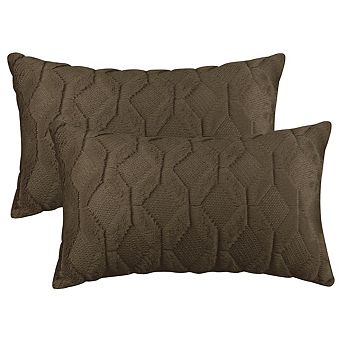 Short Plush Solid Color Soft Living Room Throw Pillowcases 2 pc 12" X 20"