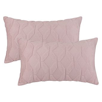 Short Plush Solid Color Soft Living Room Throw Pillowcases 2 pc 12" X 20"