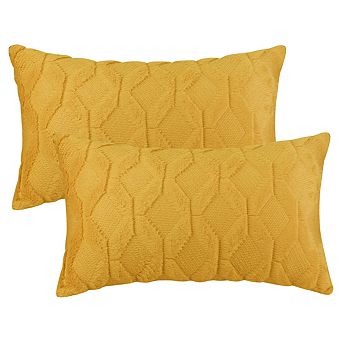 Short Plush Solid Color Soft Living Room Throw Pillowcases 2 pc 12" X 20"