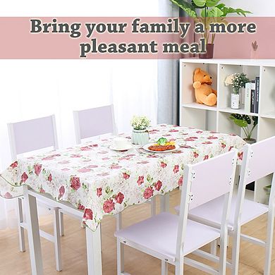 Peony Pattern Rectangle Tablecloth Cover Water/oil 60 X 41 Inch For Wedding Party Decoration