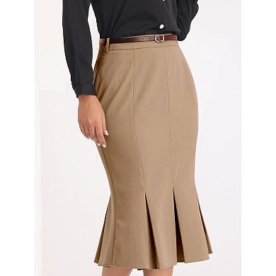 Women's Work Skirt Below Knee Length Fishtail Skirt