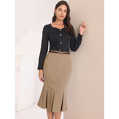 Women s Work Skirt Below Knee Length Fishtail Skirt