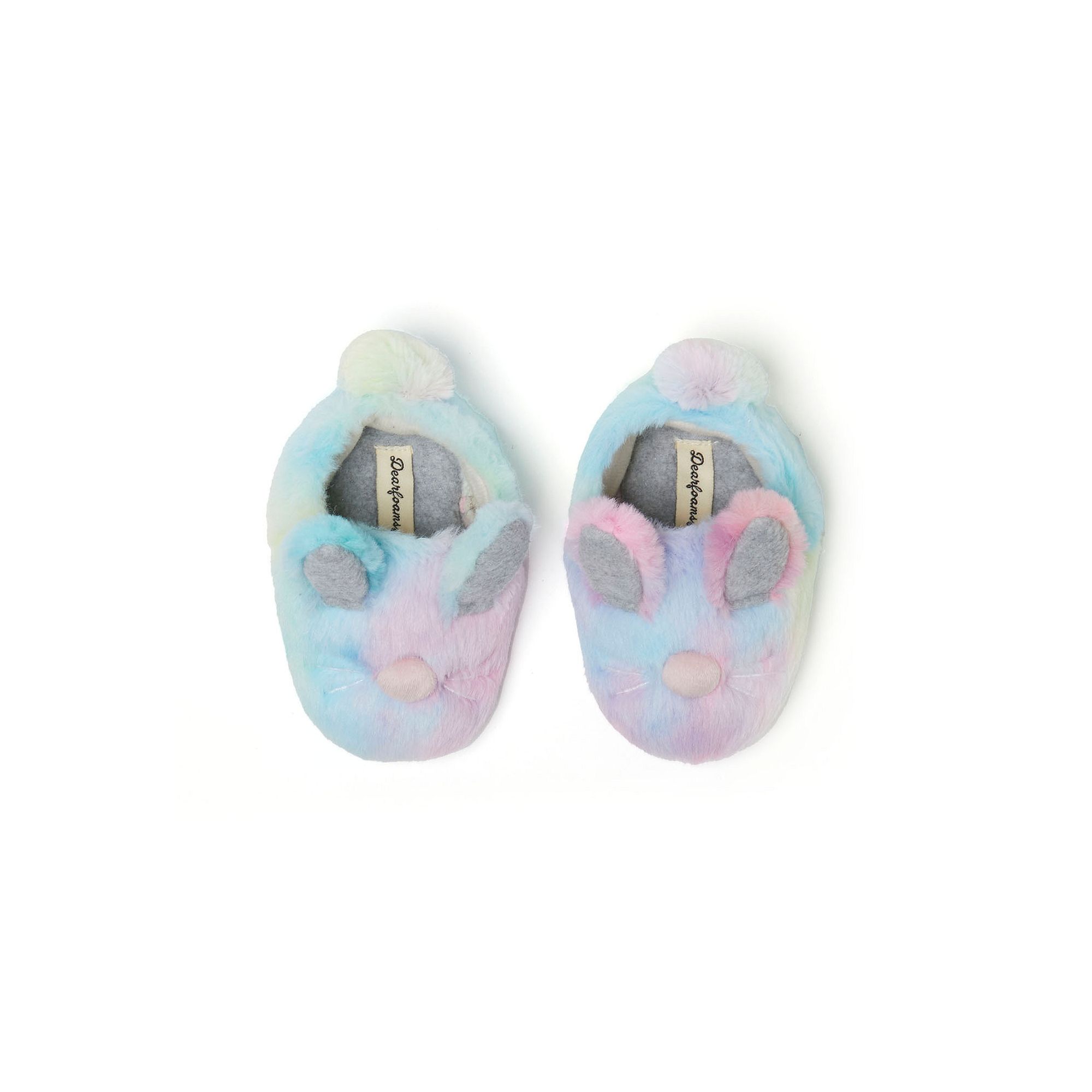 Dearfoams Bunny Baby Girl Slippers, Girls, Size: 0-3 Months, Multi Tie Dye