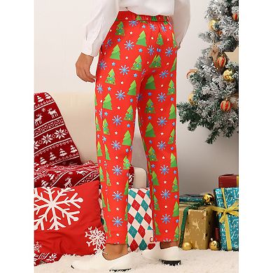 Christmas Printed Pants For Men's Flat Front Funny Party Cosplay Costume Trousers