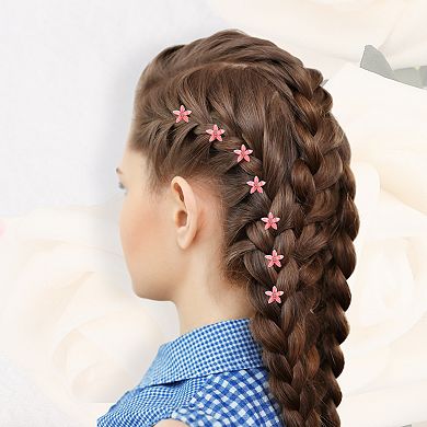 20pcs Small Flower Hair Clips Rhinestone Mini Cute Clip For Fine Hair