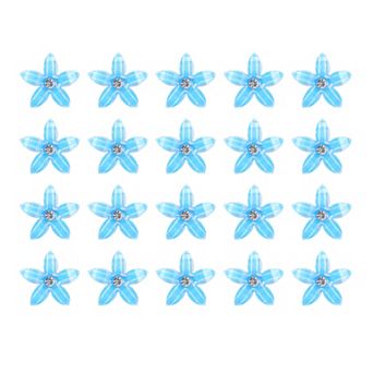20 pc Small Flower Hair Clips Rhinestone Mini Cute Clip For Fine Hair
