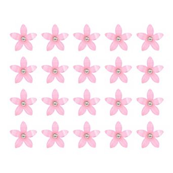 20 pc Small Flower Hair Clips Rhinestone Mini Cute Clip For Fine Hair