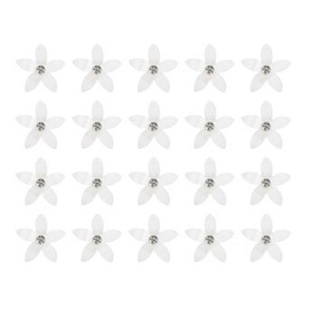 20 pc Small Flower Hair Clips Rhinestone Mini Cute Clip For Fine Hair