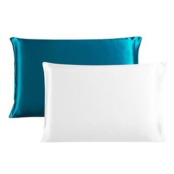 19 Momme 100% Mulberry Silk Breathable Soft Smooth Zipper 2 pc Pillowcase Cover 20"x14"