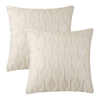 Short Plush Solid Color Soft Living Room Throw Pillowcases 2 pc 18" X 18"