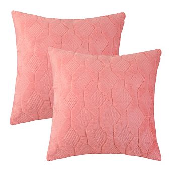 Short Plush Solid Color Soft Living Room Throw Pillowcases 2 pc 18" X 18"
