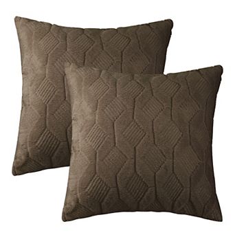Short Plush Solid Color Soft Living Room Throw Pillowcases 2 pc 18" X 18"