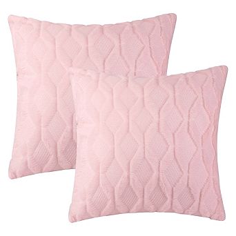 Short Plush Solid Color Soft Living Room Throw Pillowcases 2 pc 18" X 18"
