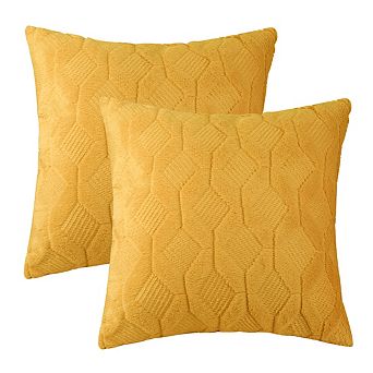 Short Plush Solid Color Soft Living Room Throw Pillowcases 2 pc 18" X 18"