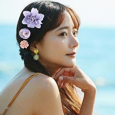 23pcs Women Flower Hair Clips Flower Hair Barrettes For Party Blue Purple