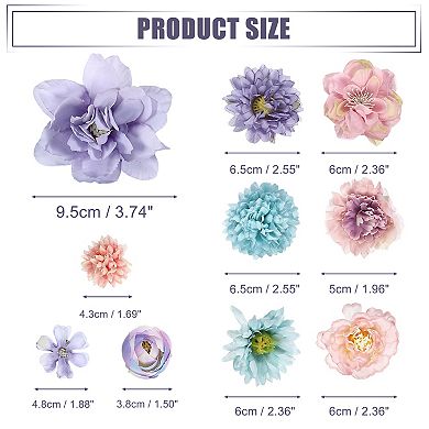 23pcs Women Flower Hair Clips Flower Hair Barrettes For Party Blue Purple