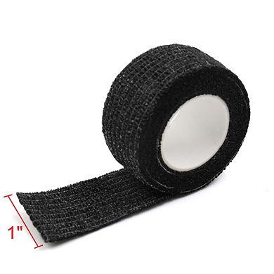 2 Pcs Black 1" Width Non-woven Self Adhesive Tape Finger Elbow Protector Roll