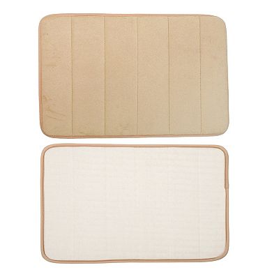 2 Pcs Memory Foam Bathroom Mat Non Slip Soft Bath Rugs Gray 23.62"x15.75", 31.50"x19.69"