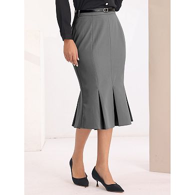 Women's Work Skirt Below Knee Length Fishtail Skirt