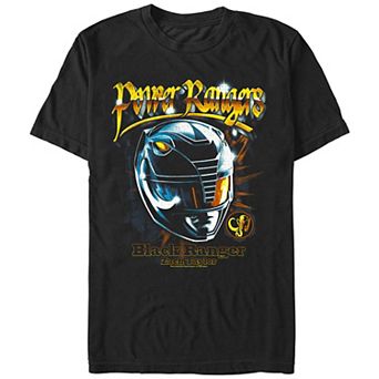 Men's Power Rangers Black Ranger Helmet Graphic Tee