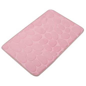 Bathroom Rugs Bath Mat Machine Washable Pink Cobblestone Pattern 23.62"x15.75"