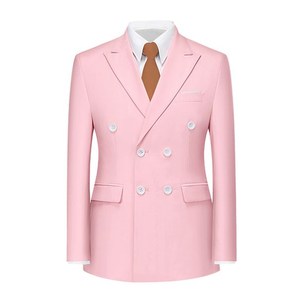 Double Breasted Blazer for Men's Slim Fit Peaked Lapel Prom