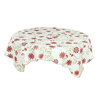 Vinyl Plastic For Square 53" X 53" Red Flower Printed Water Oil