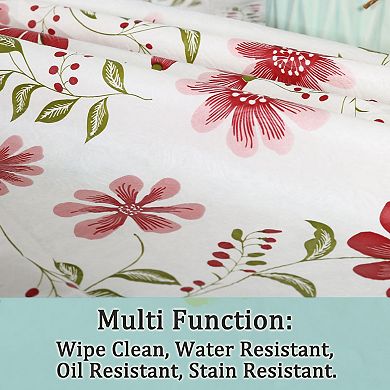 Vinyl Plastic For Square 53" X 53" Red Flower Printed Water Oil