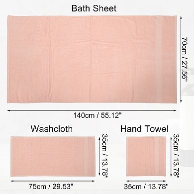3 Pcs Cotton Bath Towel Classic Design 27.56" X 55.12"