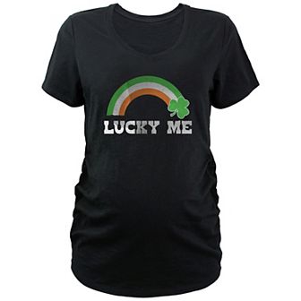 Maternity Lucky Me Ireland Rainbow Graphic Tee