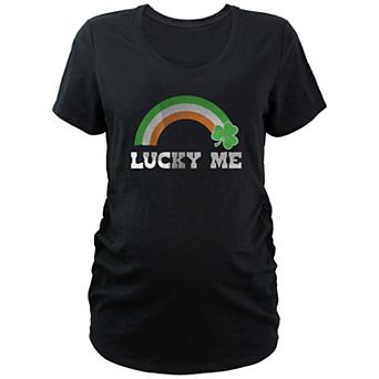 Maternity Lucky Me Ireland Rainbow Graphic Tee