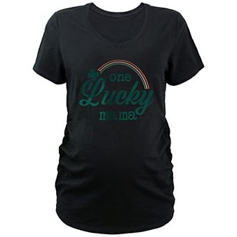Maternity One Lucky Mama Graphic Tee