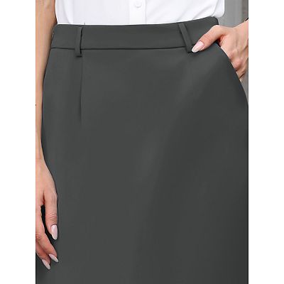 Women's Pencil Skirt High Waist Split Back Work Midi Skirts