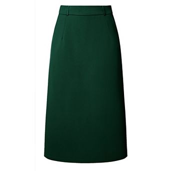 Women's Pencil Skirt High Waist Split Back Work Midi Skirts