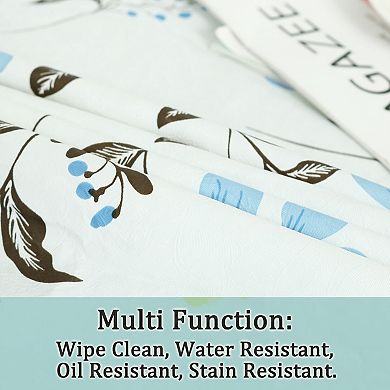 Vinyl Tablecloth For Square Table Cover 35" X 35" Blue Flower Oil