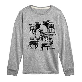 Boys 8-20 North American Game Mammals Long Sleeve Graphic Tee