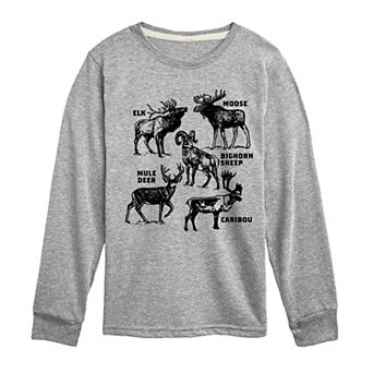 Boys 8-20 North American Game Mammals Long Sleeve Graphic Tee