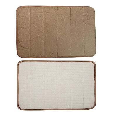 2 Pcs Memory Foam Bathroom Mat Non Slip Soft Bath Rugs 23.62"x15.75", 47.24"x19.69"
