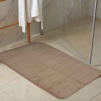 2 Pcs Memory Foam Bathroom Mat Non Slip Soft Bath Rugs 23.62"x15.75", 47.24"x19.69"