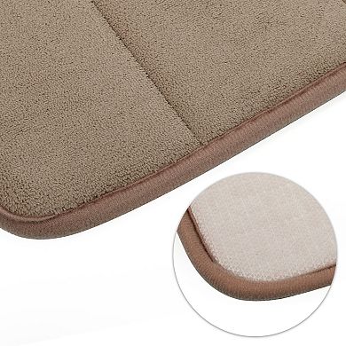 2 Pcs Memory Foam Bathroom Mat Non Slip Soft Bath Rugs 23.62"x15.75", 47.24"x19.69"